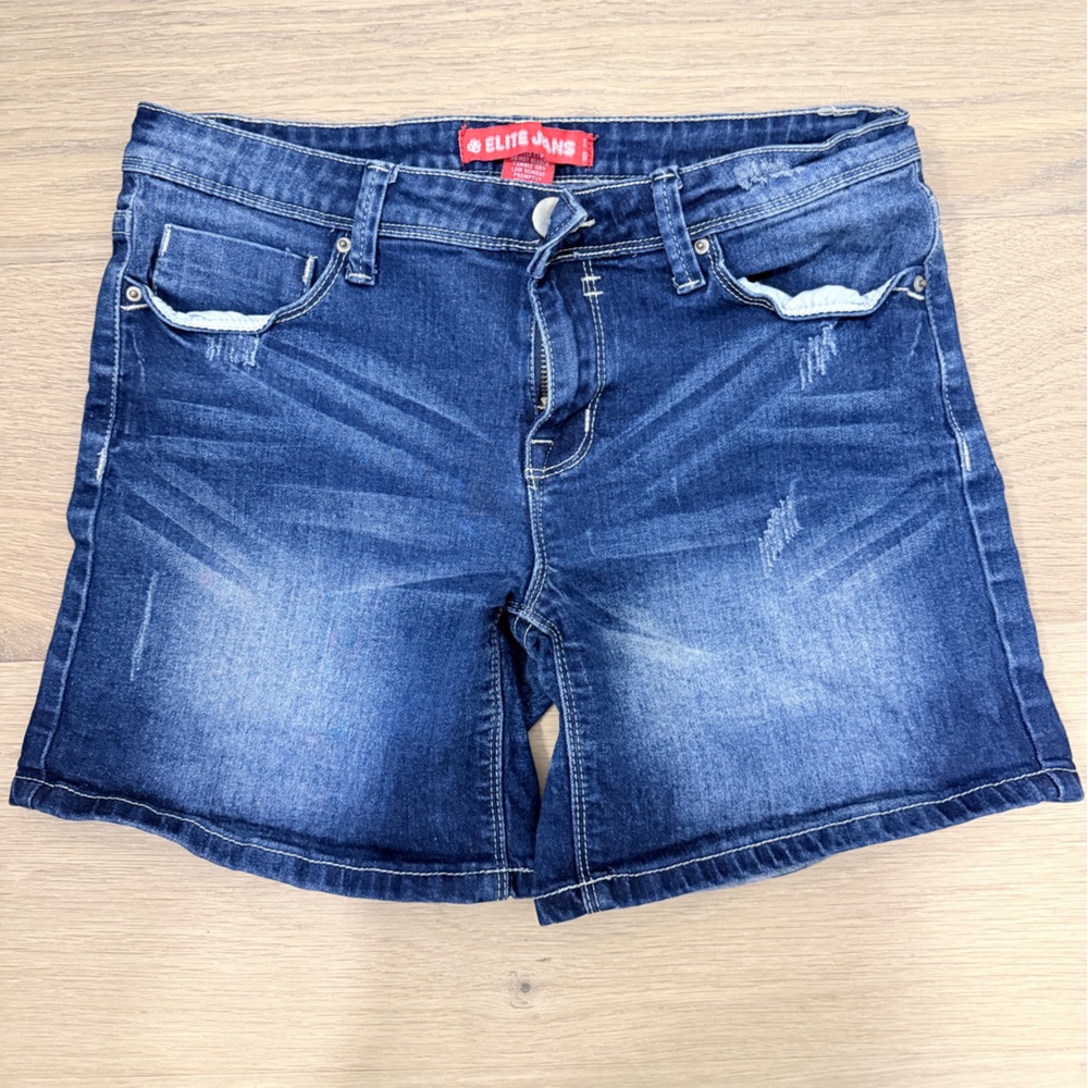 Elite Jeans Women's Blue Washed Denim Shorts